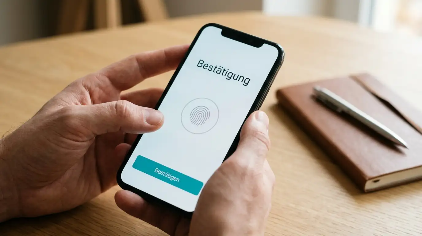 Hausbank-Login-Maske mit TAN-Bestätigung für eine eps-Einzahlung im Online-Casino